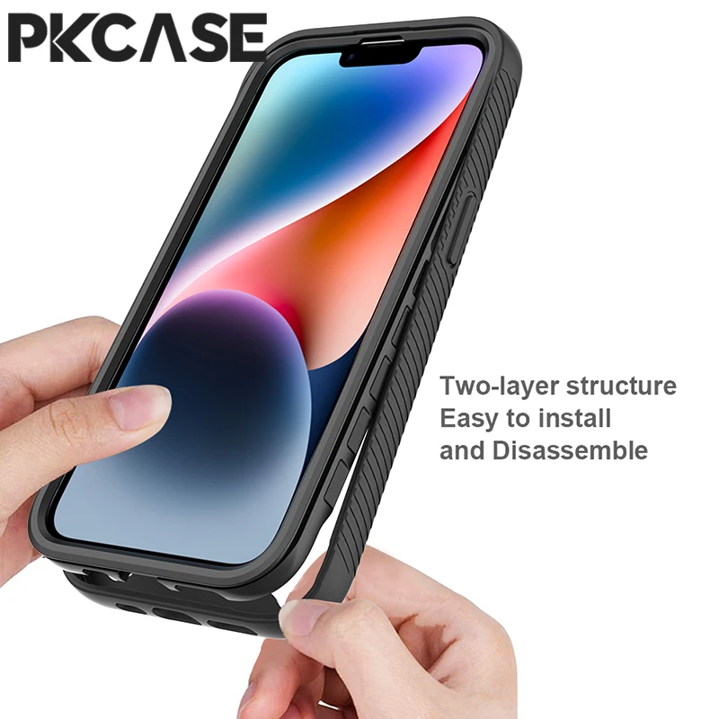 Фото PKCASE 3 в 1, прозрачный гибридный противоударный чехол для iPhone 17 Air 16 15 14 13 Mini 12 11 Pro Max Plus Cover №2