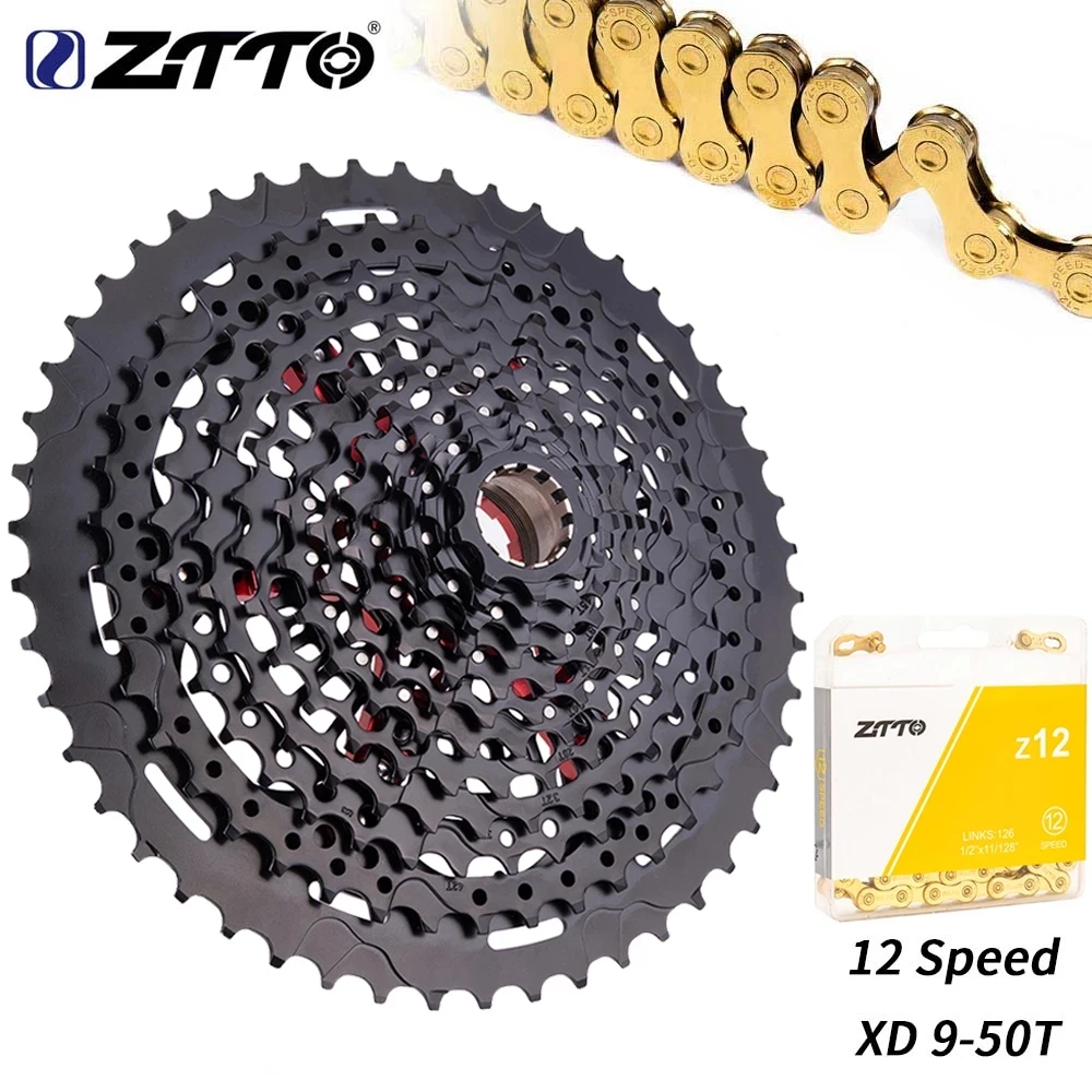 

ZTTO MTB Bike 12 Speed 9-50T XD Black Cassette 532g 556% RANGE 12S 9-50T Freewheel 12V XD Sprocket Compatible 12S GX Eagle M7100