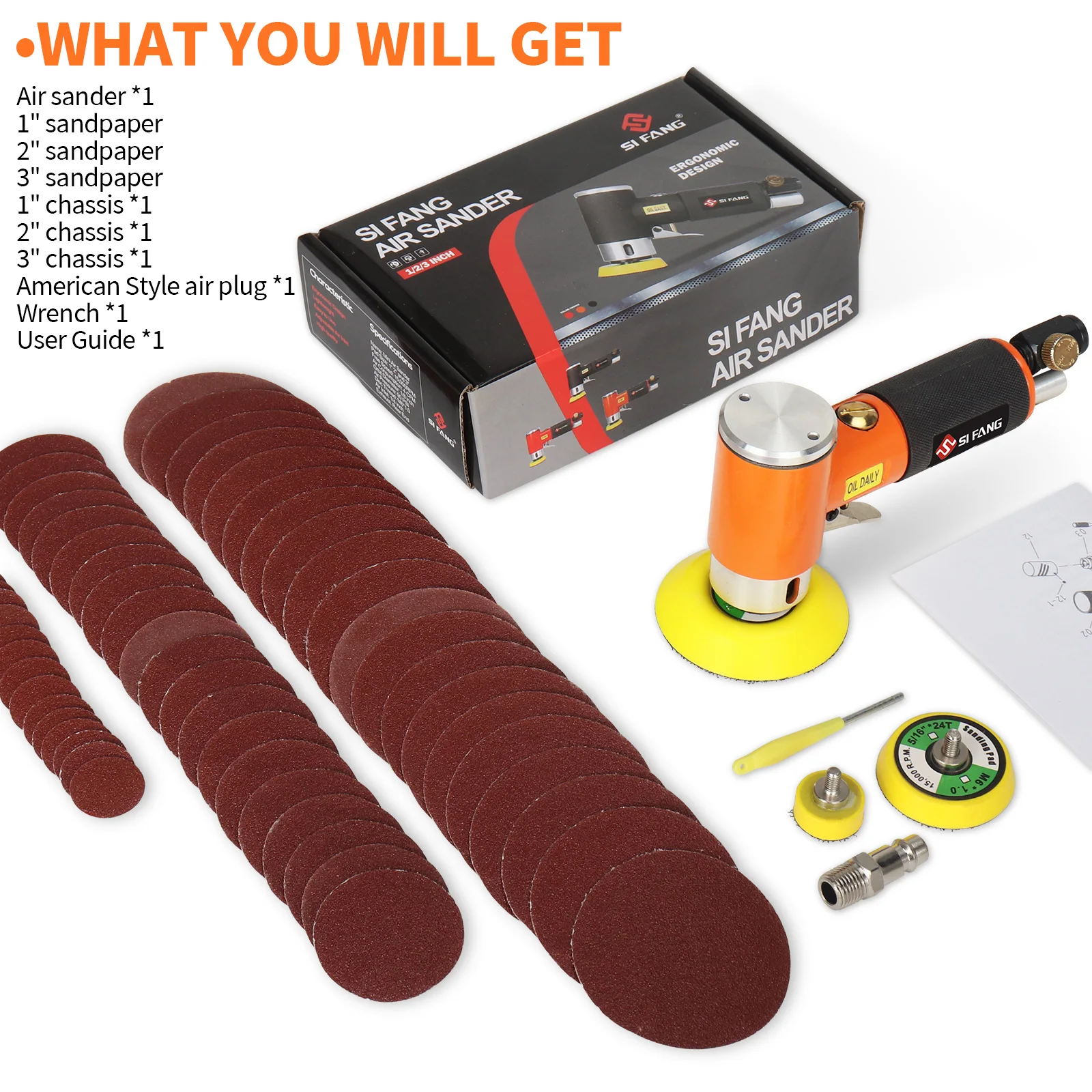 NuoDunco орбитальный пневматический мини-шлифовальный инструмент 36 шт. для