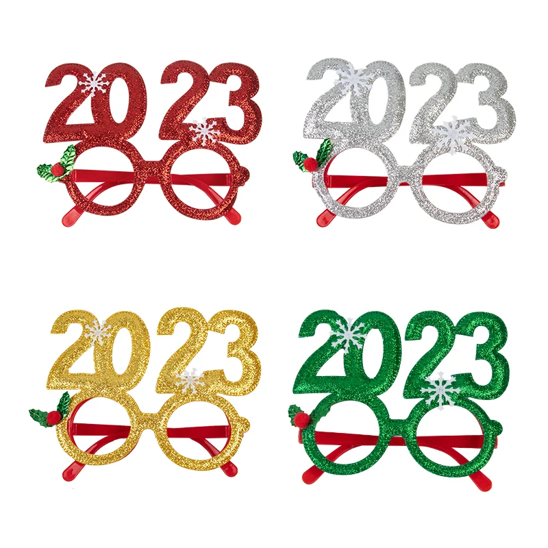 

4 шт. оправы для очков Новогодняя блестящая фоторамка 2023 оправа для очков опора для очков рождественские украшения 2023 новый год