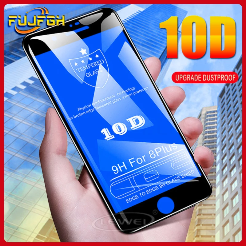 

10D Full Glue Tempered Glass On The for iPhone 13 12 11 Pro Xs Max Mini X XR 7 8 Plus 6s Glass Screen Protector Protective Film