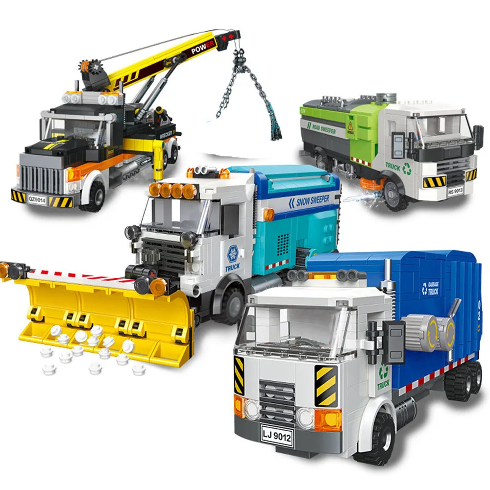 Городской санитарный автомобиль Снегоуборщик уборщик мусоровоз блок сделай сам