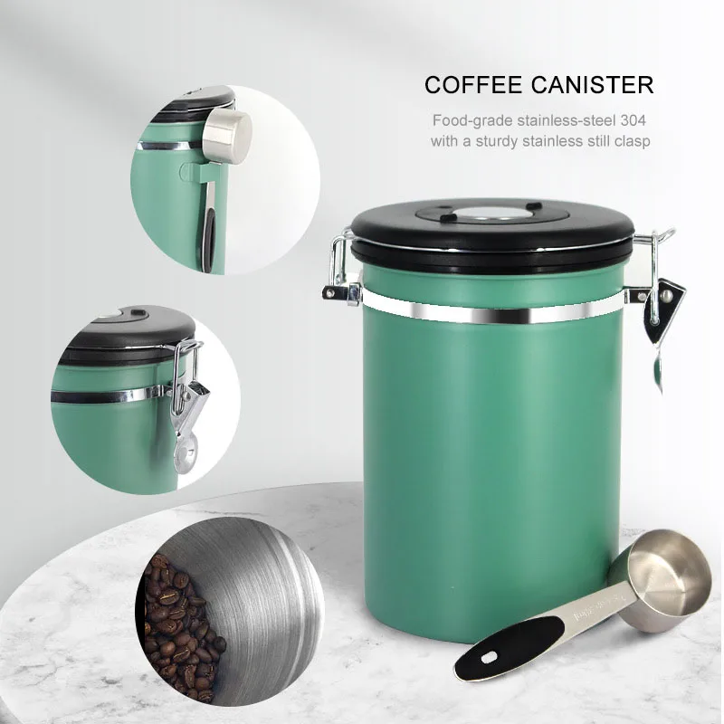 

Stainless Steel Sealed Storage Tank Moisture-proof Coffee Bean Milk Powder Jar Dried Fruit Kitchen Grains Dust-proof Storage Box