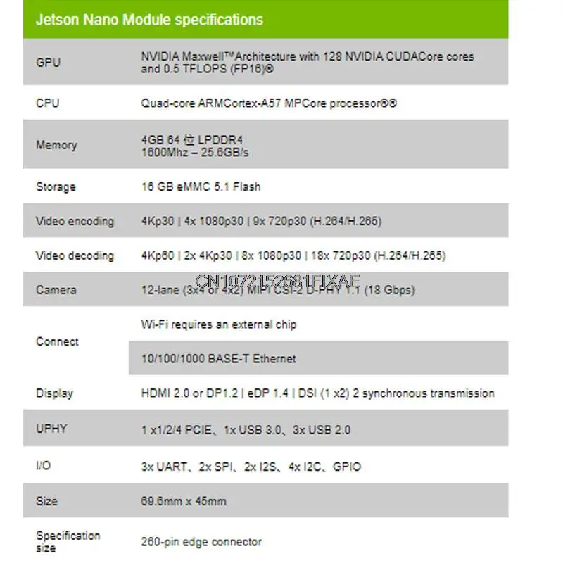 NVIDIA Gotowy system AI na module (SOM) z 16 GB EMMC modułem Jetson Nano (B01)
