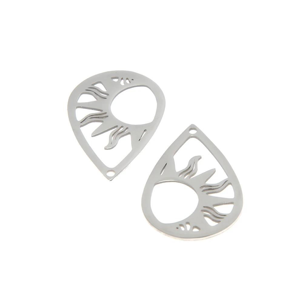 

5 шт./лот, подвеска от солнца, серьги-капли, геометрическое солнце, подвеска из нержавеющей стали, 37x24 мм