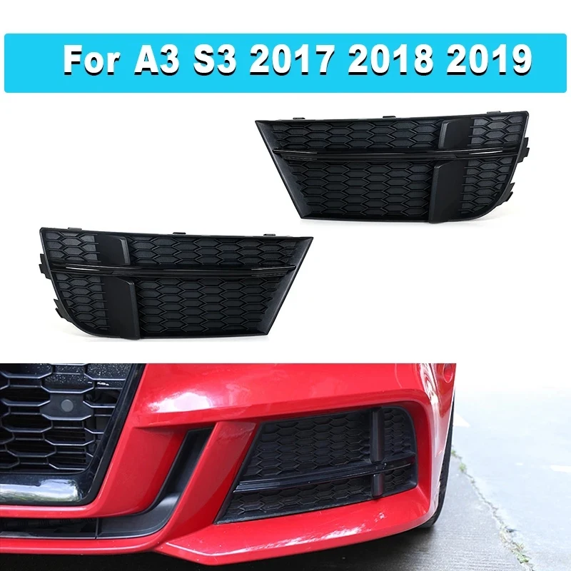 

1 Pair Car Modified Accessory Fog Light Cover Lamp Frame Grille Black Car Accessories for- A3 S3 2017-2019