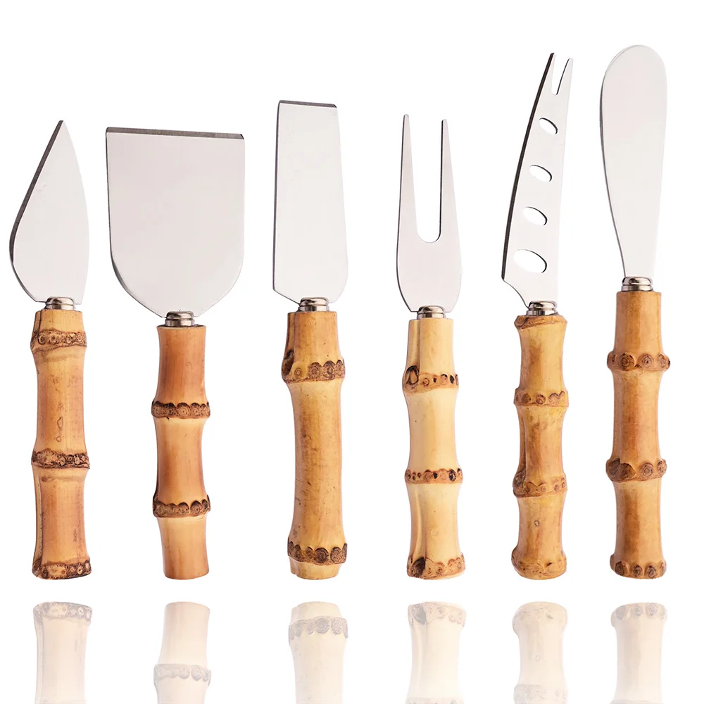 

Набор Из 6 Ножей Для Сыра С Серебряными Ручками Из Бамбука И Натуральных Материалов