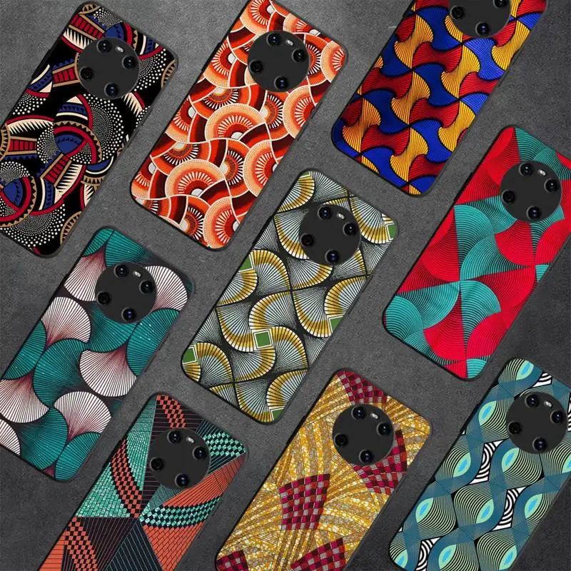 

African Wax Fabric Phone Case for Huawei Y 6 9 7 5 8s prime 2019 2018 enjoy 7 plus