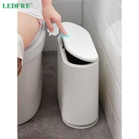 ledfre push type plastic trash cans can be used in kitchen and office trash cans to open and close silently lf83001