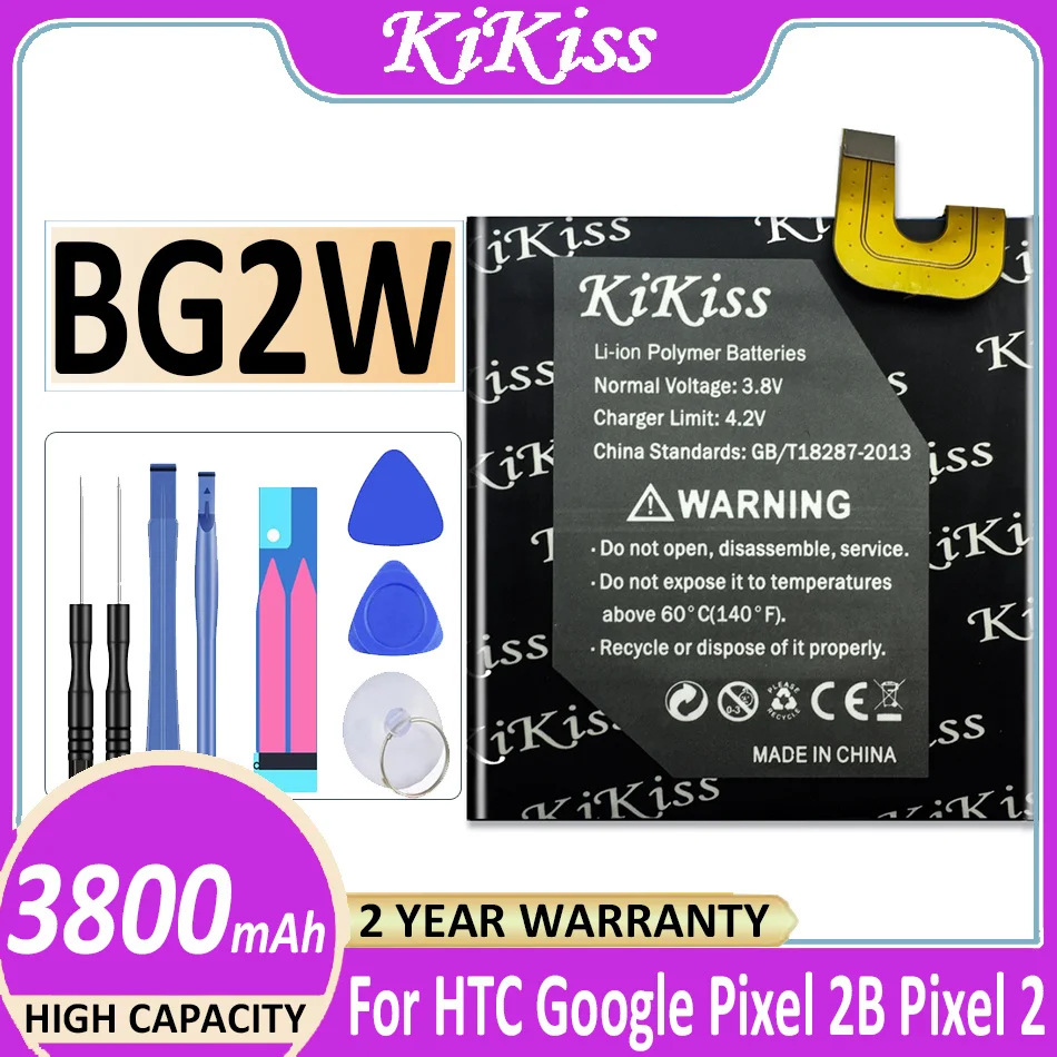 

Аккумулятор KiKiss BG2W для телефона, 3800 мАч, для HTC Google Pixel 2B Pixel 2, аккумулятор для телефона + номер отслеживания