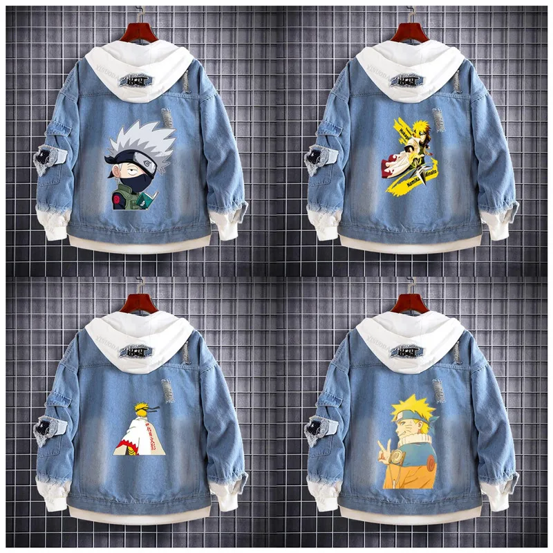 

Джинсовая толстовка с капюшоном выпуск куртка Sasuke Akatsuki толстовки флисовые Большие размеры с капюшоном крутые мужские куртки верхняя одежд...