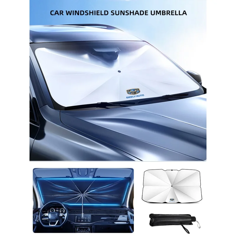 

For Geely Atlas Boyue X6 EX7 Emgrand X7 SUV GT Borui Kulei Car Foldable Sun Umbrella Insulation Windshield UV Protection Sunshad