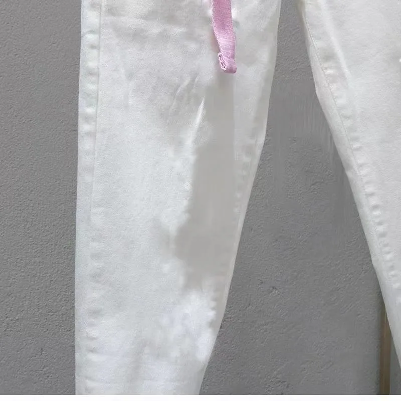 Женские джинсы-шаровары с высокой талией черные повседневные хлопковые брюки до