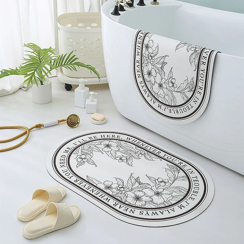 Nappa Skin Mat Bathroom Non-Slip Rug Super Absorbent Doormat Carpets Retro Entrance Floor Mats Balcony Porch tapis cuisine