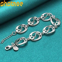 925 sterling silver love heart chain bracelet for women party engagement wedding birthday gift fashion charm jewelry