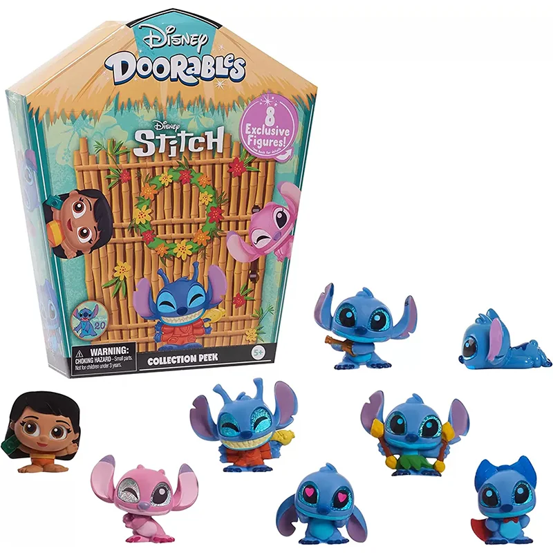 

Disney Doorables Stitch Cartoon Meimaid Angel Model Figure Desk Ornaments Accessories Children Collectable Toys Xmas Gifts