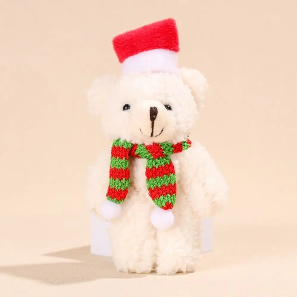 

Мягкий Рождественский плюшевый медведь из полипропилена и хлопка, искусственная кукла, мультяшный милый Рождественский медведь, плюшевый кулон, украшение для торта