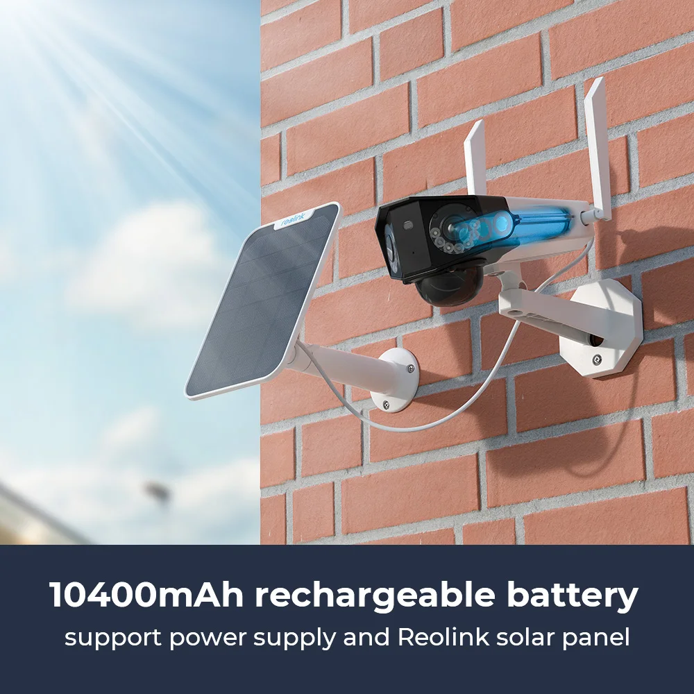 Reolink двойная линза Duo WiFi камера 4MP солнечная батарея с широким обзором наружная