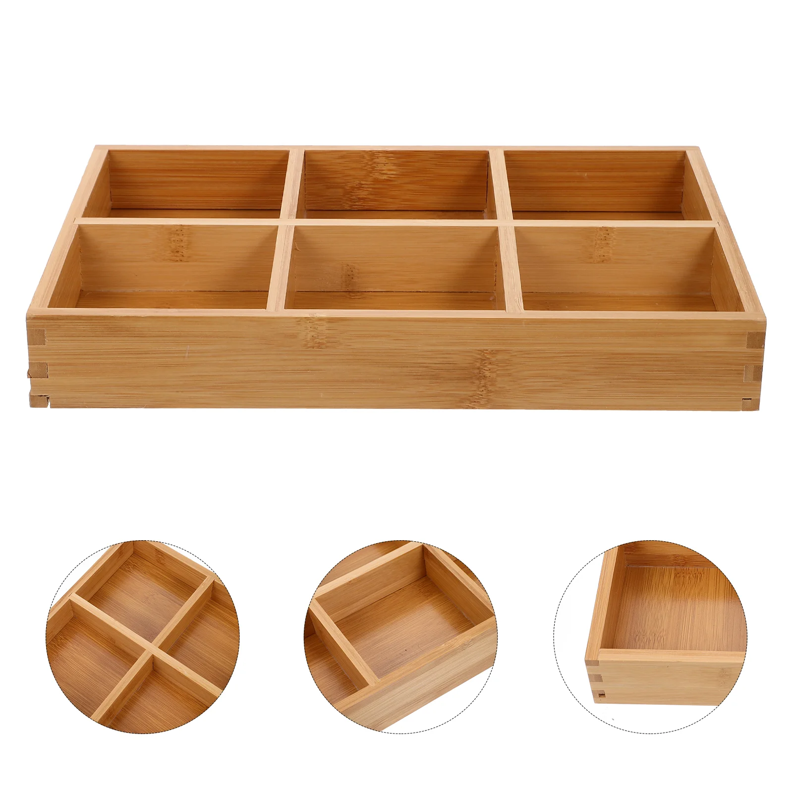 

Tray Serving Snack Platter Fruit Divided Box Plate Wood Storage Tea Candy Dish Compartment Appetizerdried Dishes Sushi Wooden