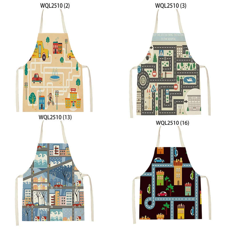 

Apron Kids Apron Kitchen Household Item Cartoons Print Apron Adult Hair Apron 55x68cm Apron Custom Logo Kitchen Supplie Tablier