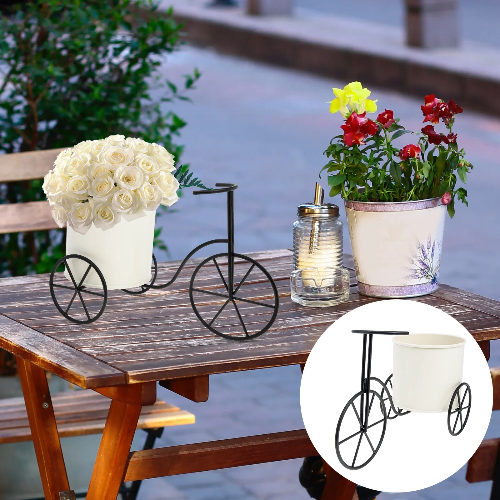 

Flowerpot Stand Planter Bike Holder Pen Bucket Flowerpot Cornerbrushpotted Stands Metal Indoor Wedding Creative Decoration