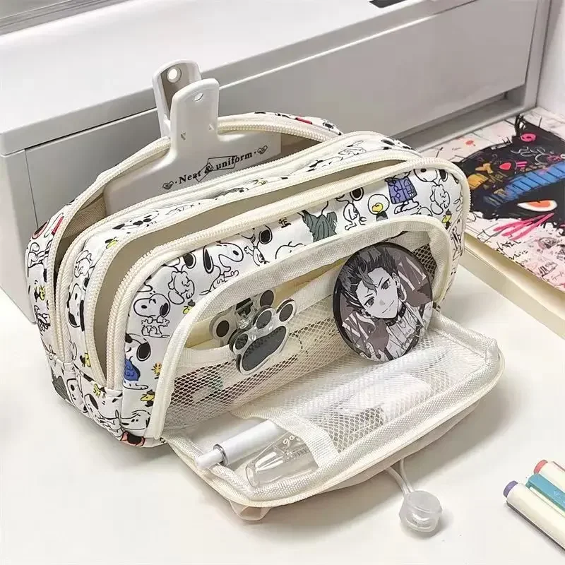 Аниме Snoopy пенал Kawaii большой емкости студенческие канцелярские принадлежности