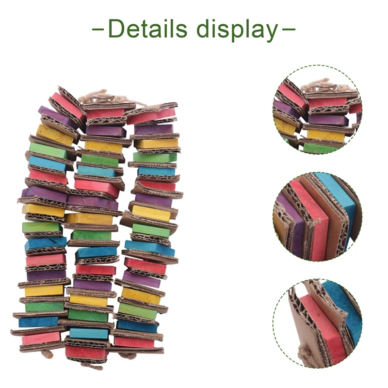 Parrot Toys For Birds Cardboard Big Bird Toys African Grey Parrot Toys Natural Wooden Bird Cage Chewing Toy images - 6
