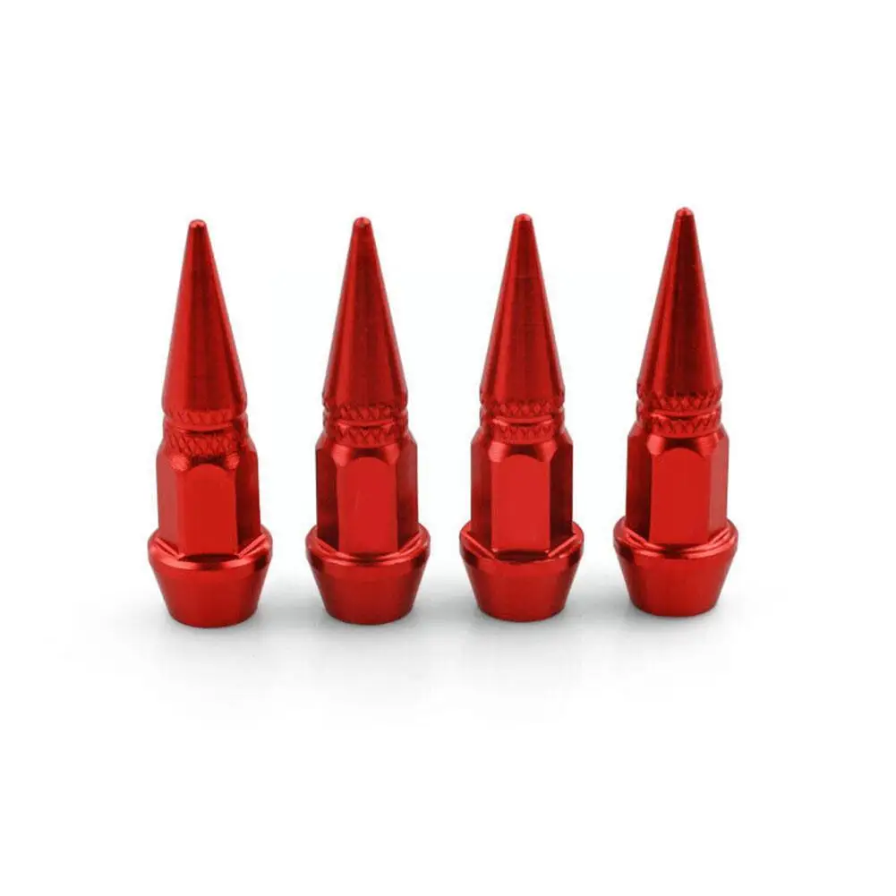 

4pcs Aluminum Car Screw Valve Cap Universal Car Tires Cover Spiked Solid Nut Lug Valve Wheel Air Color Caps Rim Stem S1T6
