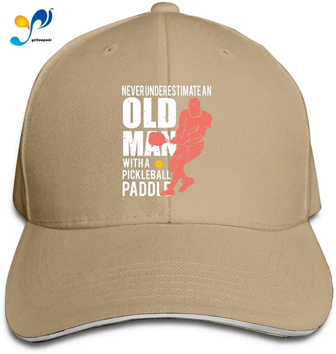 

Never Underestimate An Old Man With A Pickleball Paddle Adjustable Sandwich Cap Baseball Cap Casquette Hat