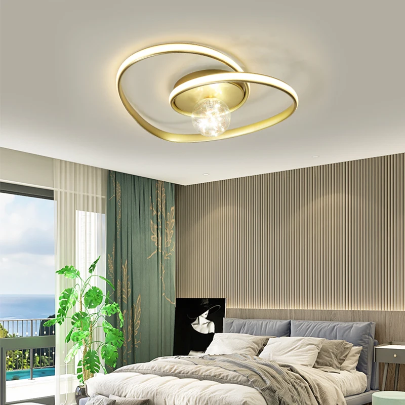 

Modern Nordic Light luxury bedroom ceiling lamp creative living room lamp modern simple master bedroom lamp LED lighting