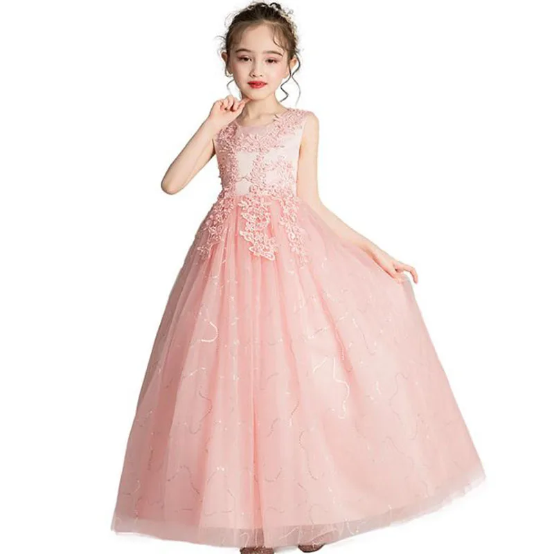 

Платье с цветочной вышивкой для маленьких девочек, свадебные Детские платья принцессы, летние детские рождественские платья для девочек, одежда