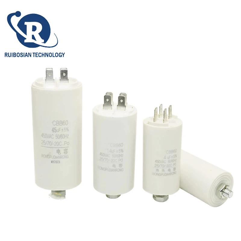 Конденсатор CBB60 с четырьмя вставками/низ винтами 4 мкФ 5 8 10 12 14 16 20 25 30 ~ 60 мкФ/450 В