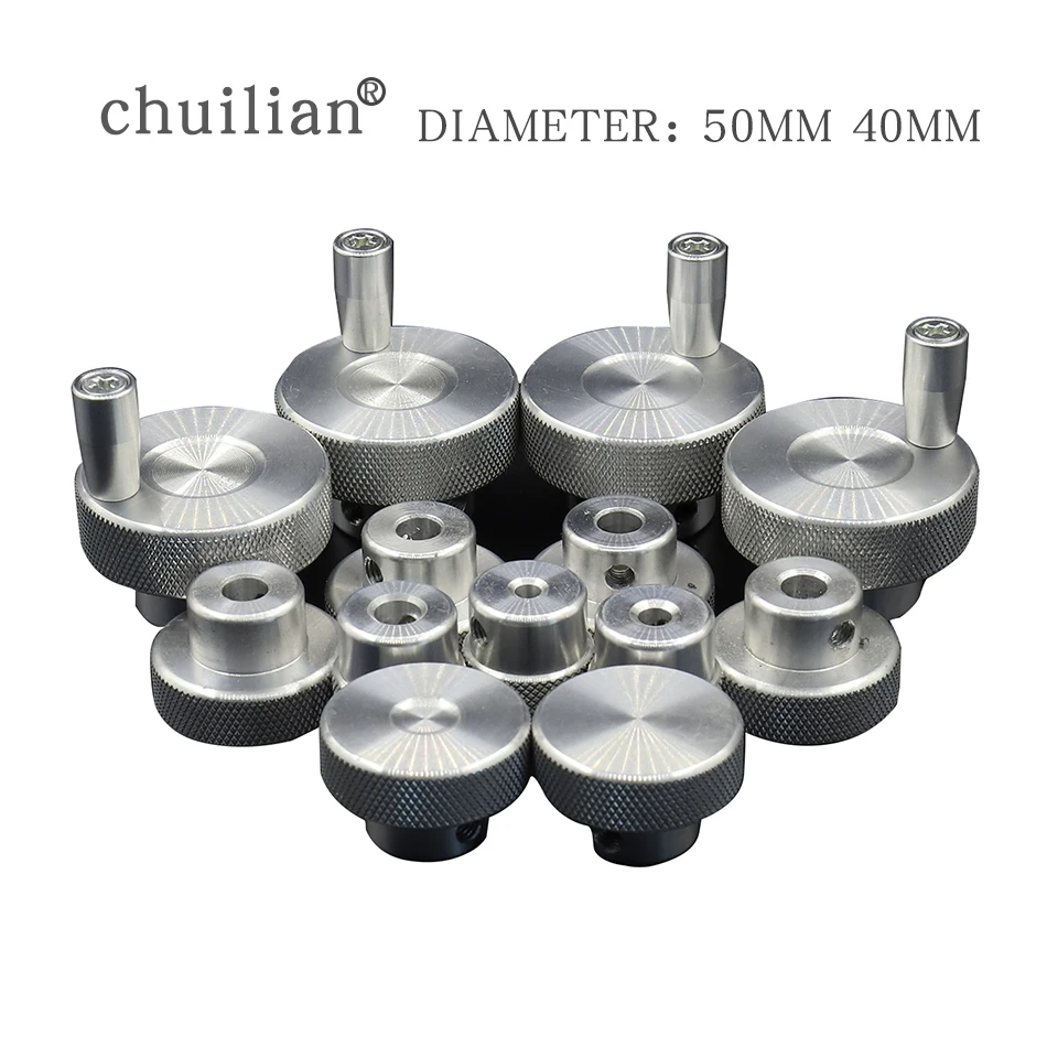 

1Pcs diameter 50mm 40mm Aluminum alloy mini handwheel mechanical hand wheel Automation equipment parts CNC lathe