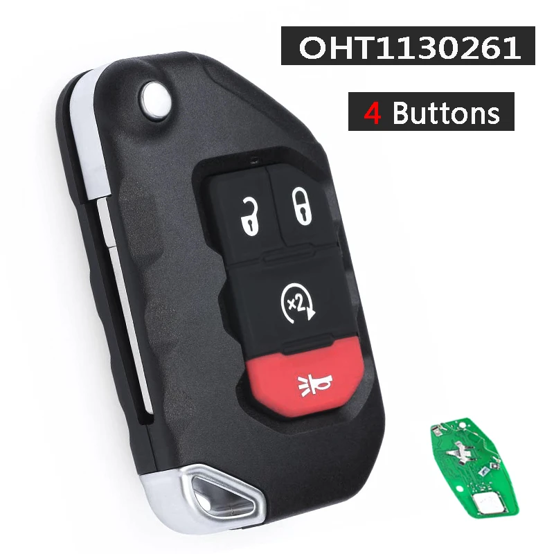 

KEYECU 433 МГц PCF7939M 4A FCC ID: OHT1130261 68416784AA Умный дистанционный брелок без ключа Go для Jeep Wrangler JL Gladiator 2018-2022