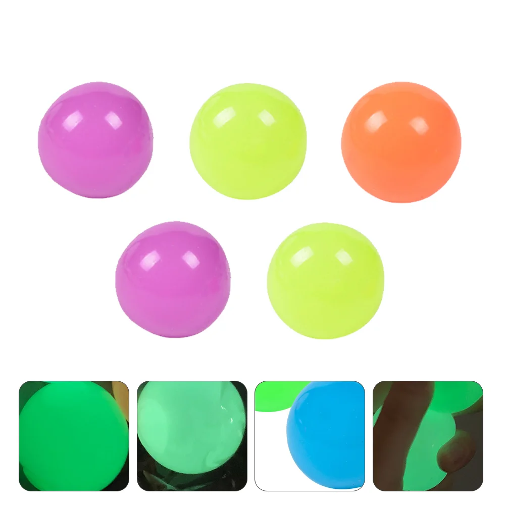 

5Pcs Creative Luminous Unique Kid's Sticky Stress Relief Fun Sticky Balls