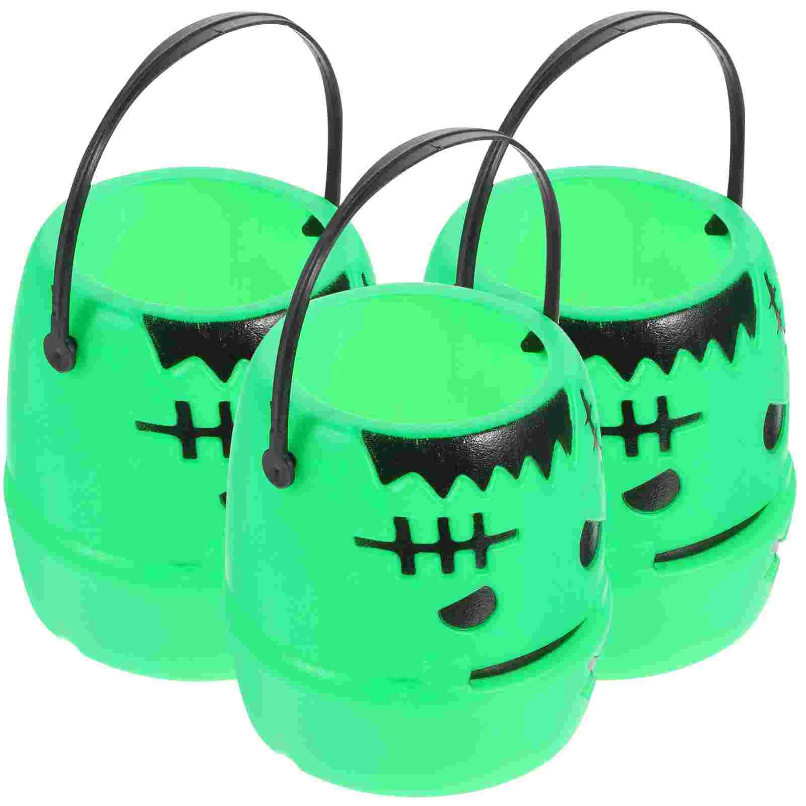 

3 Pcs Party Snack Bucket Halloween Decor Supplies Mini Buckets Candy Stand Container Plastic Child Water Kids