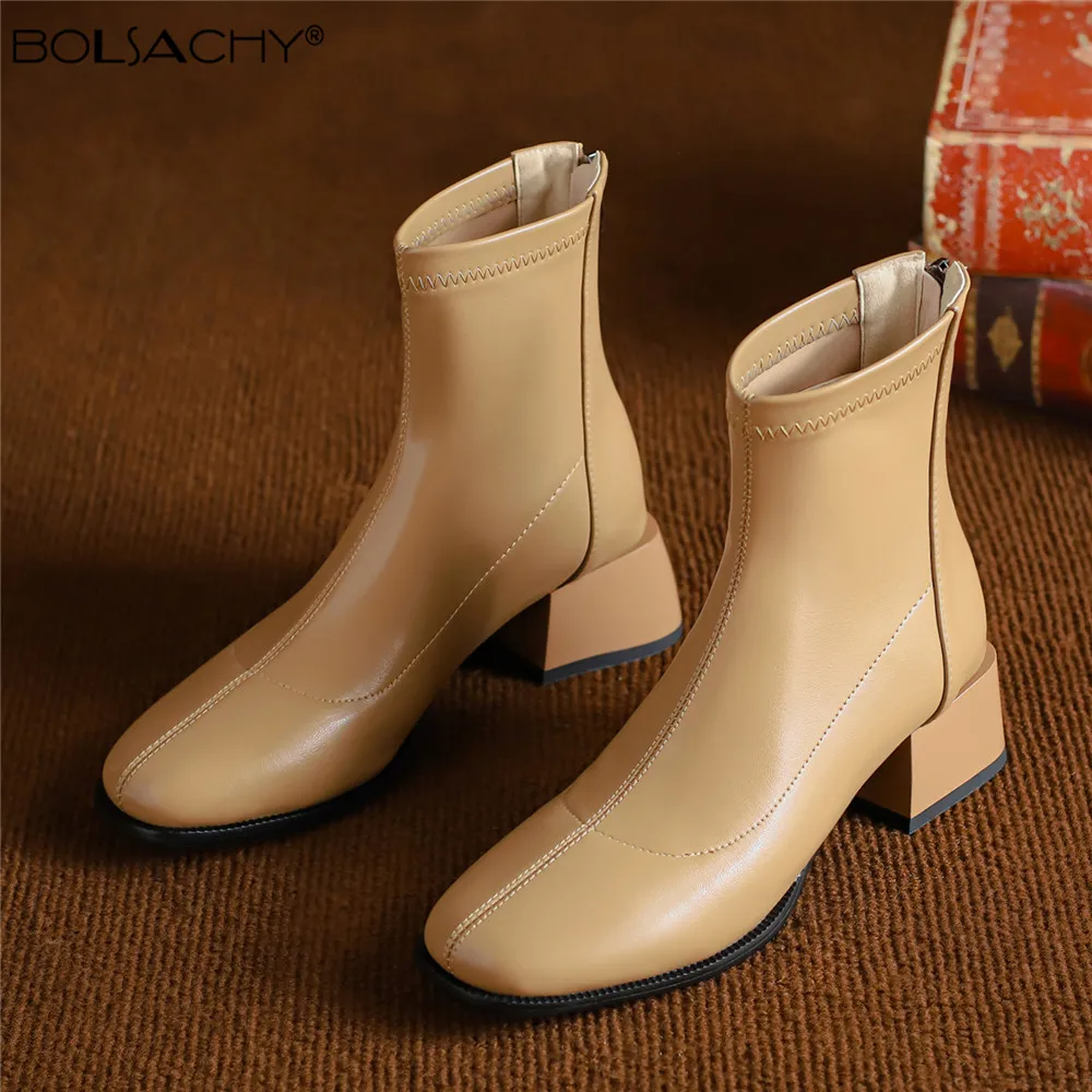 

Женские ботильоны на толстом каблуке, короткие ботинки, модная зимняя обувь, женская повседневная офисная обувь для осени и зимы, женская обувь большого размера