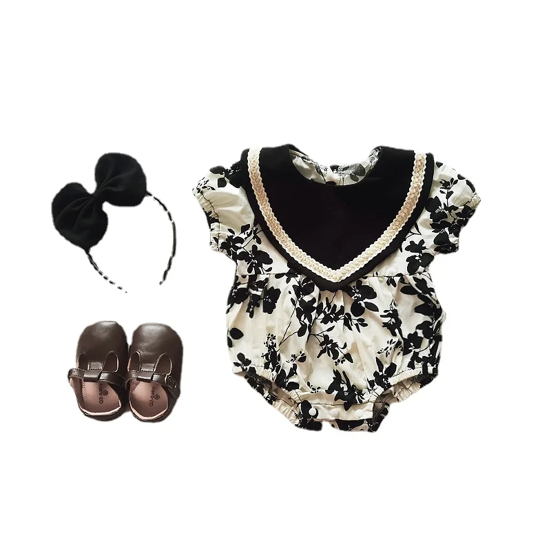 

Girls' skirt summer Korean baby bag fart clothes thin baby clothes cotton onepiece ha clothes short sleeves