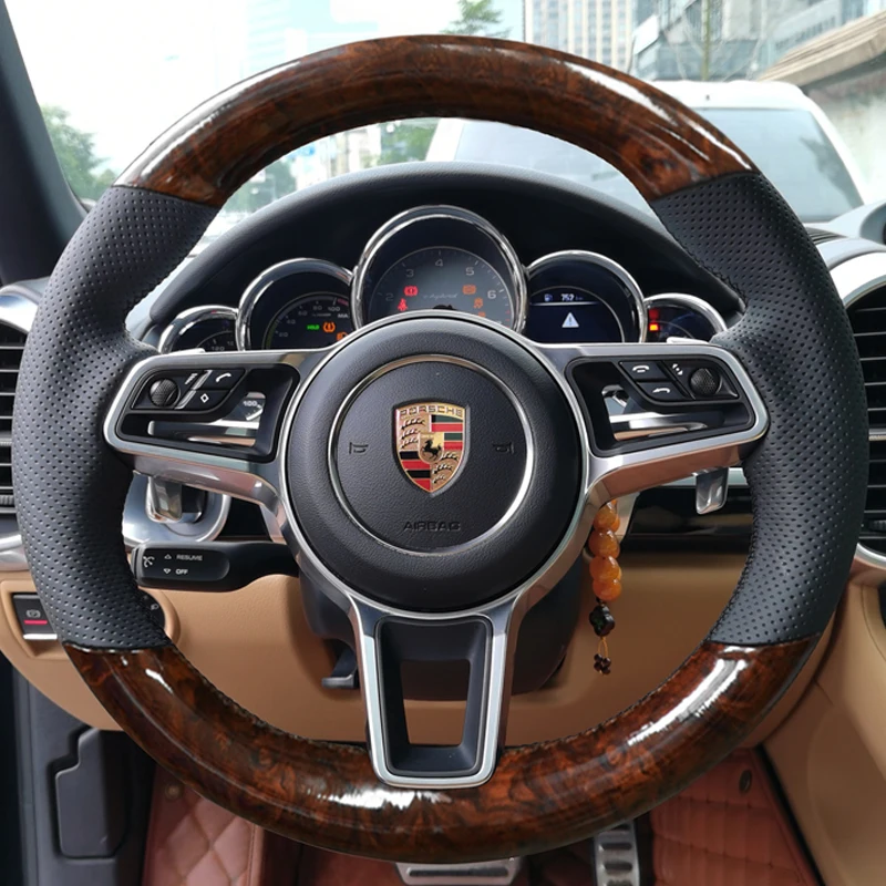 

Сделай Сам, ручная работа, кожа, замша, персиковое дерево, зернистость для Porsche Cayenne Cayman Macan, интерьерные автомобильные аксессуары