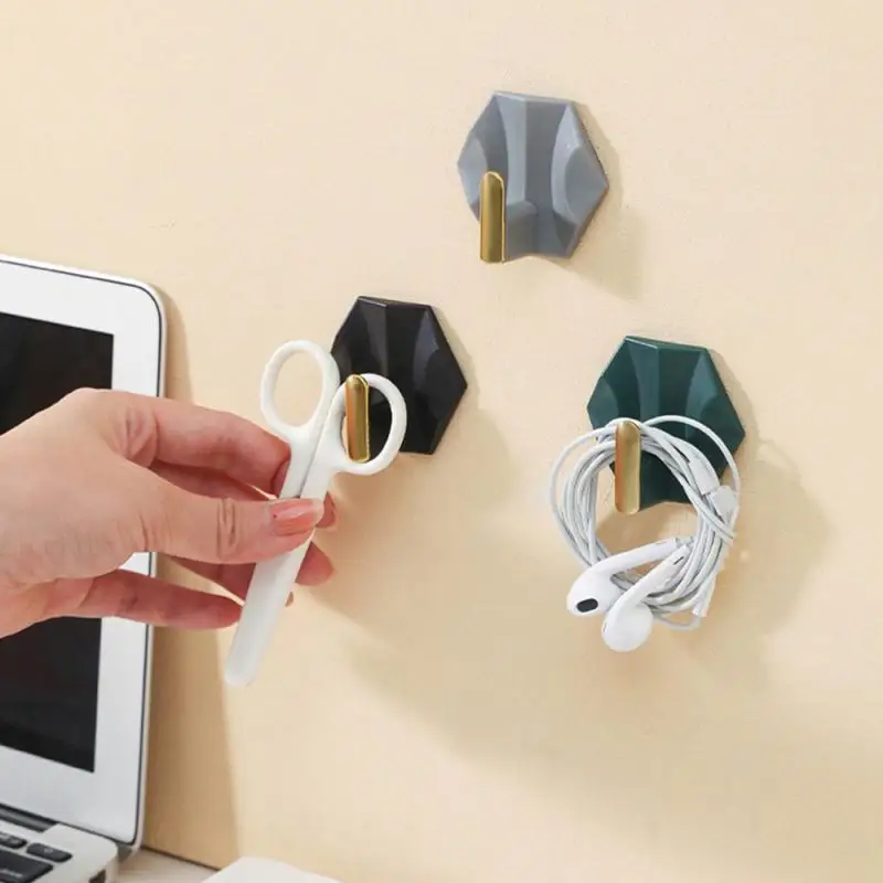 

Strong Self Adhesive Hooks For Kitchen Bathroom Door Wall Multi-function Key Storage Hanger Without Drilling Wall Organizer Hook