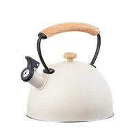 tea kettle whistling stainless steel stovetop whistling tea pot with handle hot water teapot for tea coffee home use beige