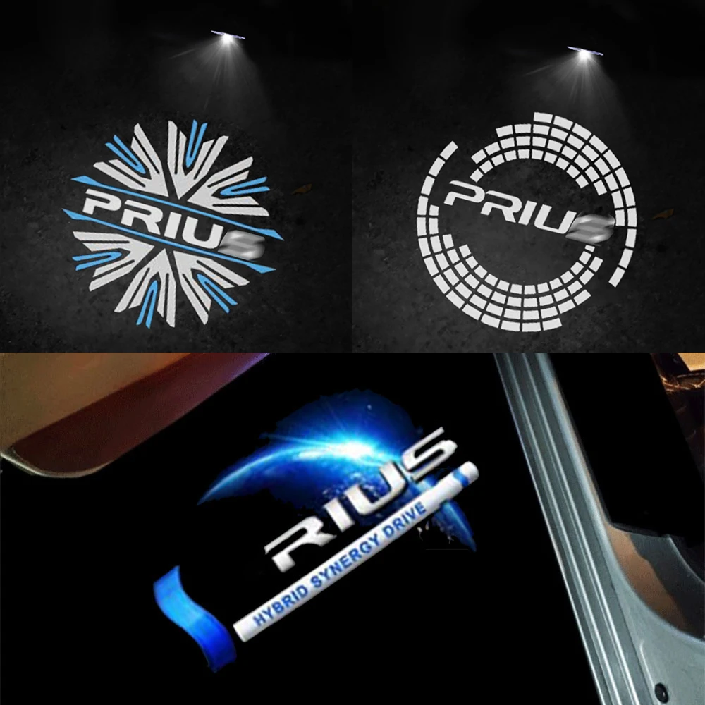 Светодиодсветодиодный лампы 2 шт. для Toyota Prius 30 XW30 2009 2010 2011 2012 2013 2014 2016 2015 2017 2018, автомобильные дверные фонари, лазерный проектор, аксессуары