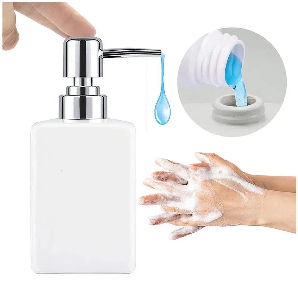 

Керамические дозаторы жидкого мыла для ванной комнаты 340 мл дезинфицирующее средство для ванной бутылочка для геля шампуня аксессуары для ручного душа J7O6
