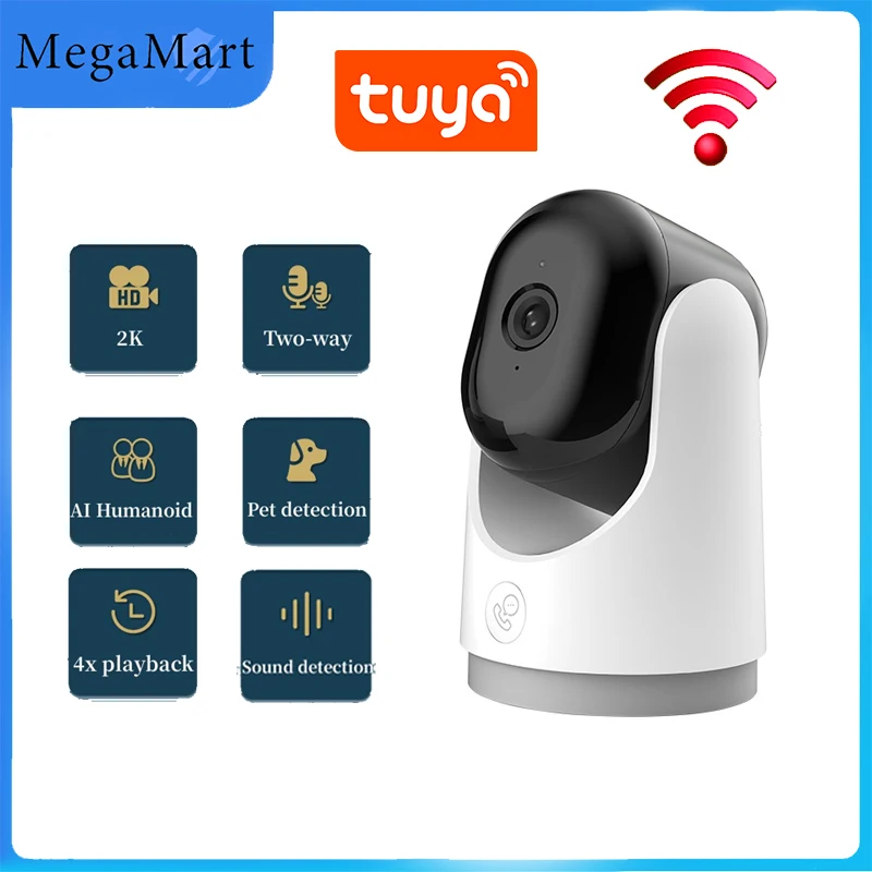 

Умная Wi-Fi камера 2MP 360 ° Tuya с высоким разрешением и функцией ночного видения