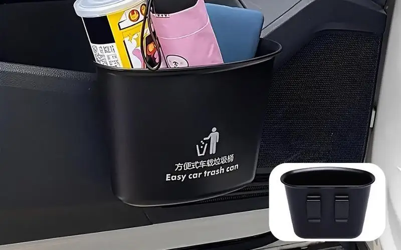 

car trash can durable sturdy hangable car trash organizer leakproof vehicle little storage auto motive interior accessories