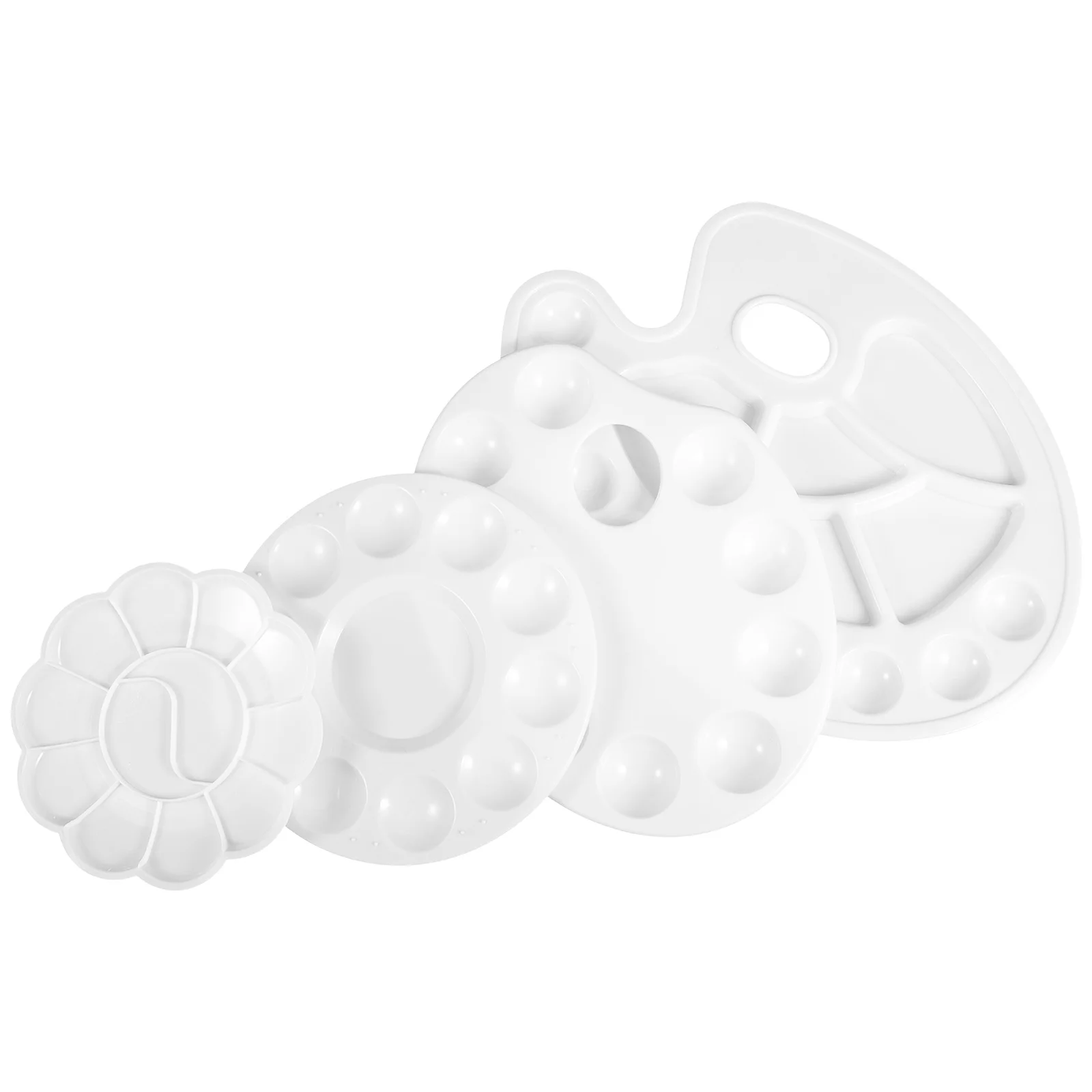 

4 Pcs Disc Water Color Mixing Plates Watercolor Tray Palette Pigment Pallet Plastic Pallets Ink Trays Flat Display