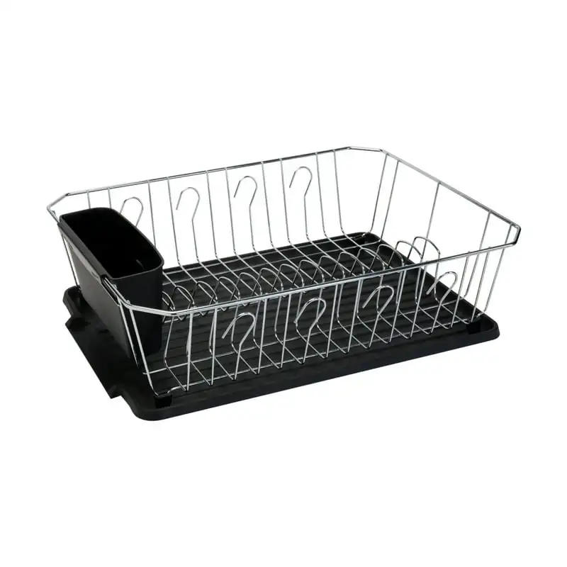 

3 Piece Set Dish Rack in Black (17.25" x 13.75" x 5")