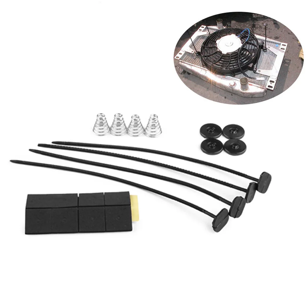 

Metal+Plastic Car Electric Radiator Fan Mounting Kit Ties Straps Universal Fan Mounting Kit Straps With Cushion Pads