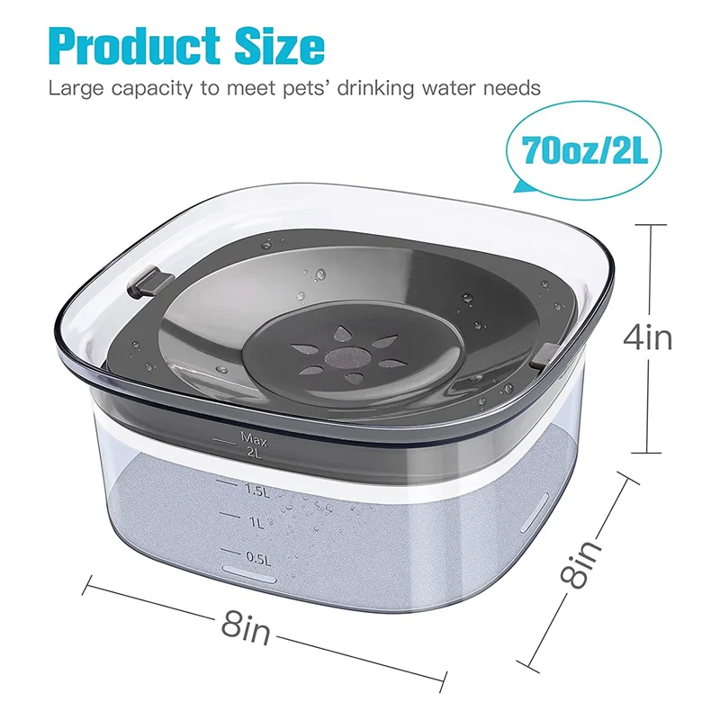 Миска для воды собак медленная кормушка 70 унций миска собаки диспенсер домашних