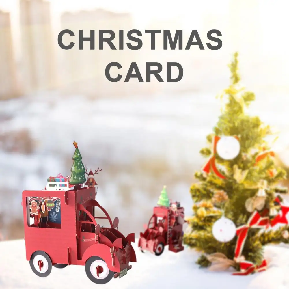 

Fashion Greeting Card Eye-catching Lightweight Clear Textured 3D Christmas Card Blessing Card Blessing Card 1 Set